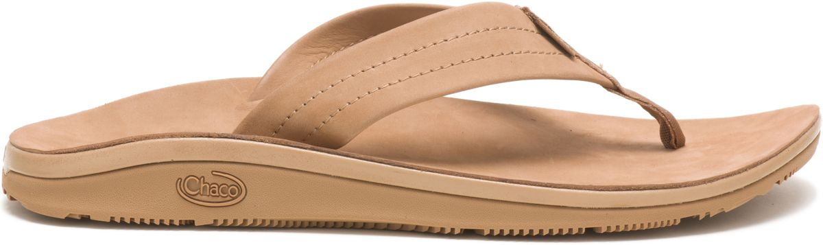 Leather Classic Flip Flop, Tan, dynamic 1