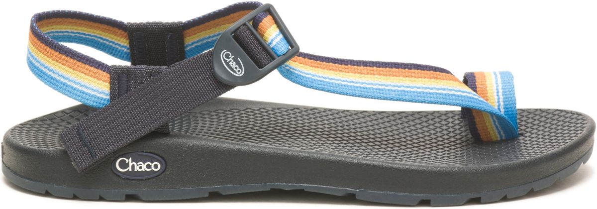 Orange and store blue chacos