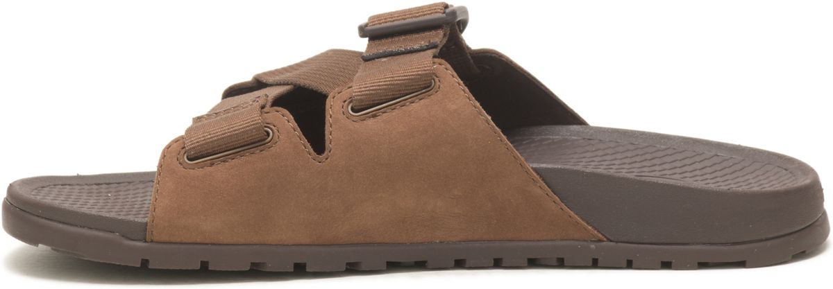 Lowdown Leather Slide, Otter, dynamic 6