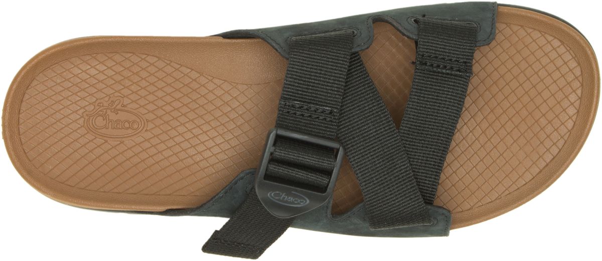 Lowdown Leather Slide, Black, dynamic 3
