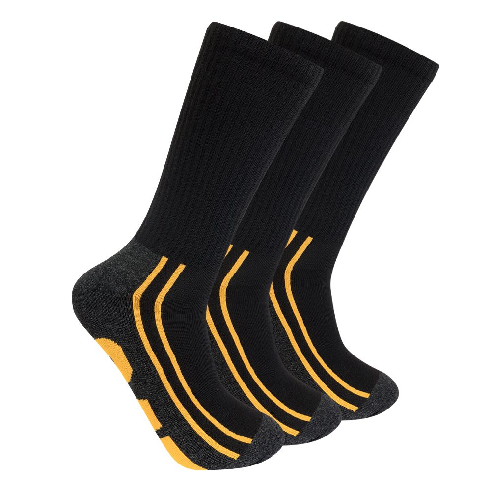 Half Cushion Crew Sock 3-Pack, Black, dynamic