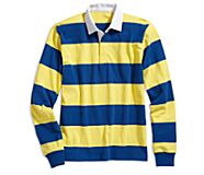 Cloud Horizontal Striped Rugby Shirt, Royal/Yellow, dynamic