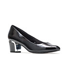 Deanna Heel, Black Cross Hatch Patent/Silver Heel, dynamic 2