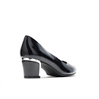 Deanna Heel, Black Cross Hatch Patent/Silver Heel, dynamic 3