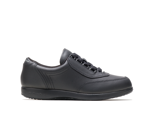 Hush Puppies Hush Puppies ALEC JNR Leather Dual Strap Comfy Secure-Fit Flat Trainers Black 