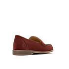 Wren Penny Loafer, Brick Red Suede, dynamic 3