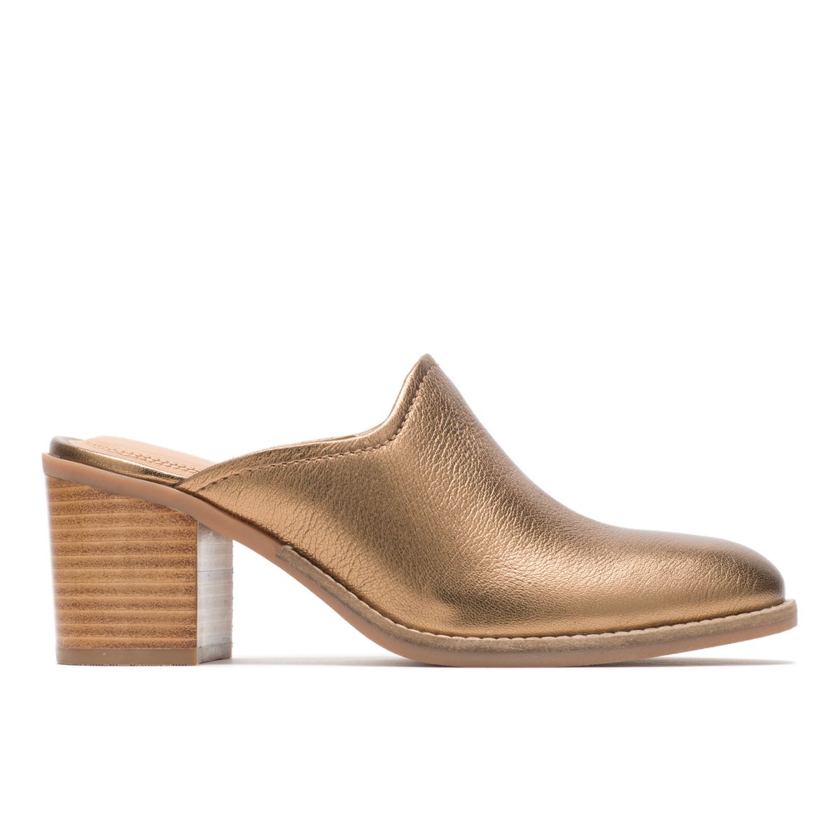 gold mule shoes