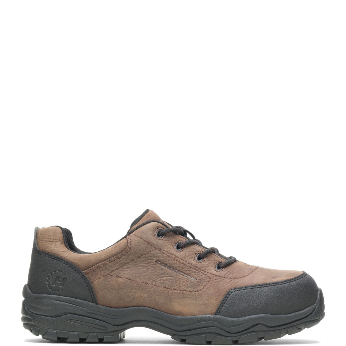 Avery Conductive Steel Toe Shoe, Brown, dynamic