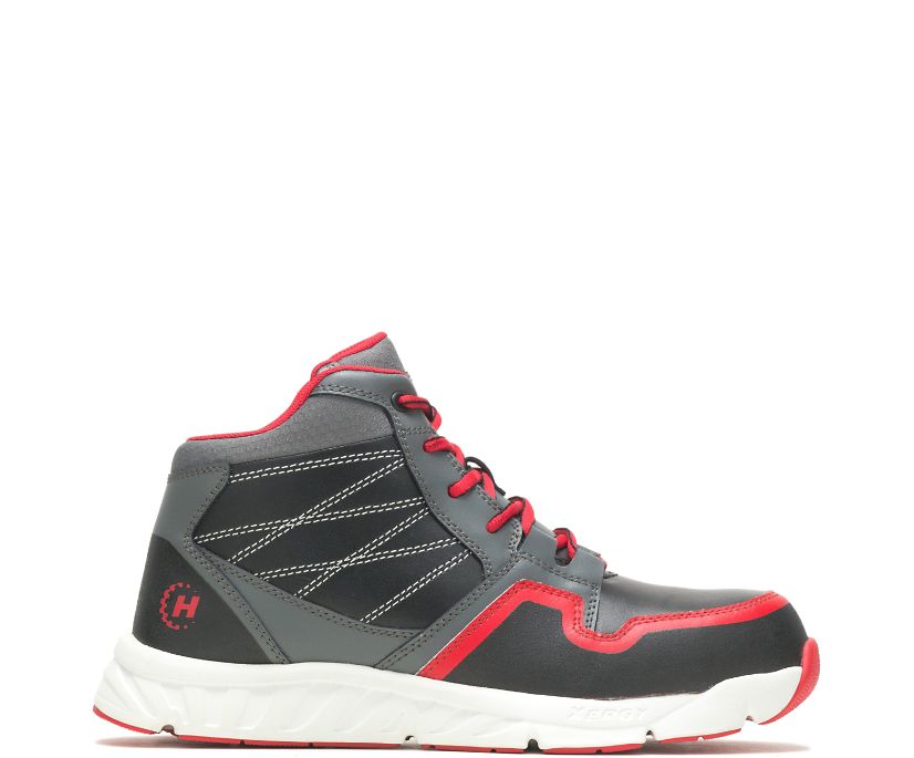 Annex Mid Nano Toe Leather Athletic, Grey/Red, dynamic 1