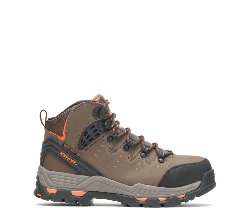 Nickel Waterproof Steel Toe 6" Hiker, Brown, dynamic
