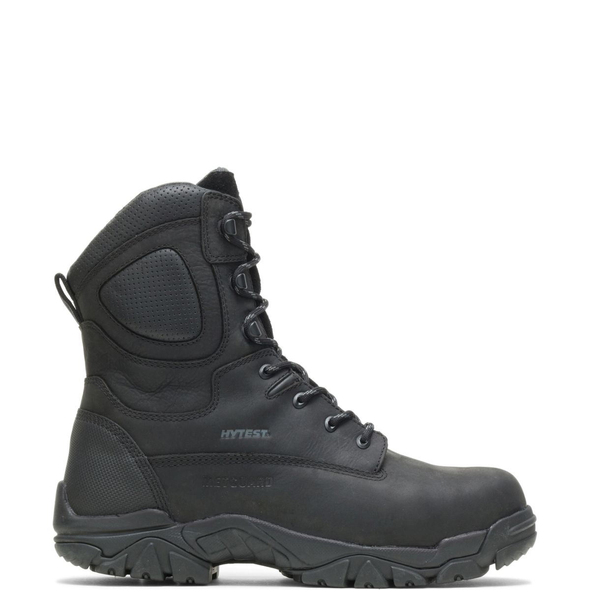 black work boots with side zipper