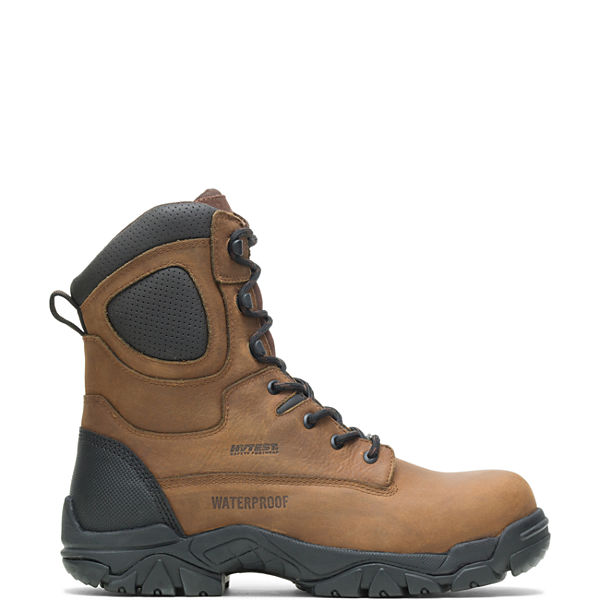Apex Waterproof Insulated Puncture Resistant Composite Toe 8" Work Boot, Brown, dynamic