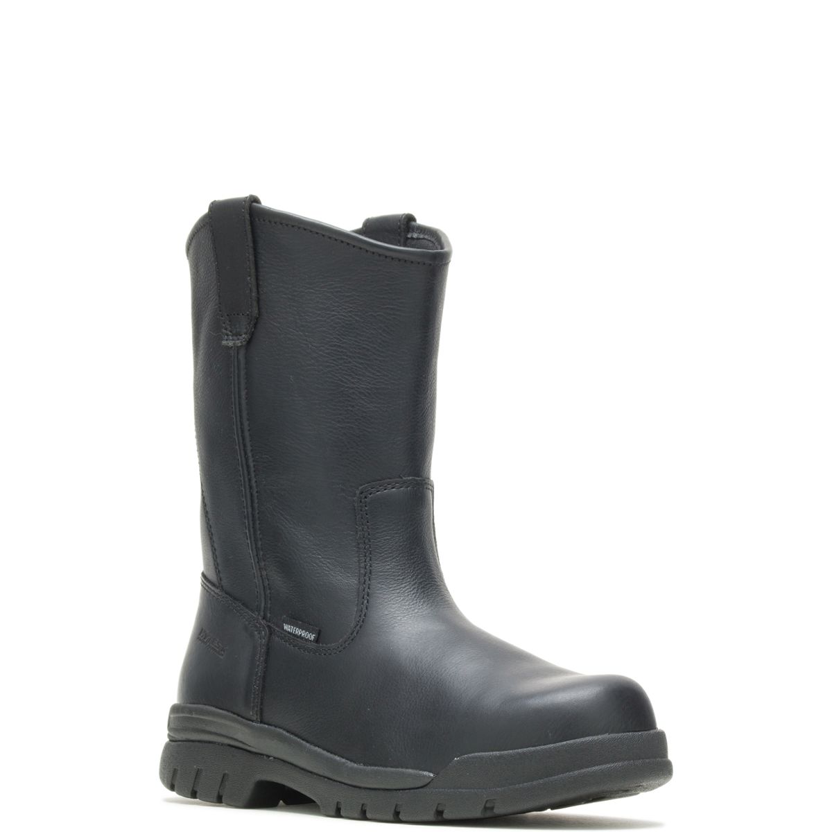 black wellington work boots