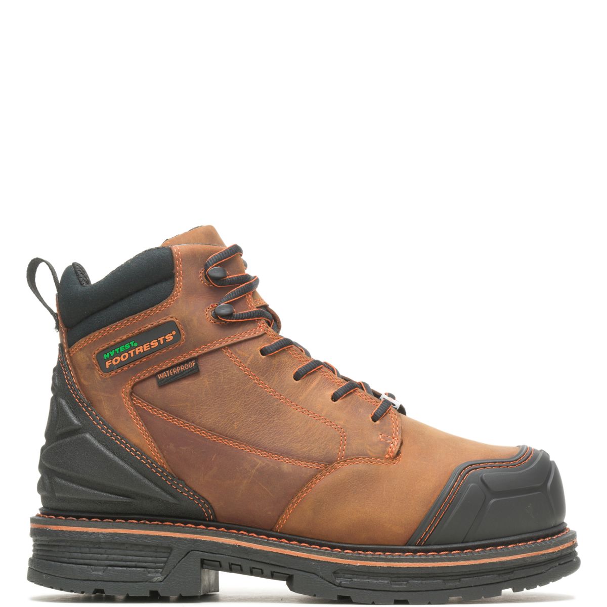 FootRests® Rival Waterproof Metatarsal Guard Nano Toe 6" Boot, Brown, dynamic 1