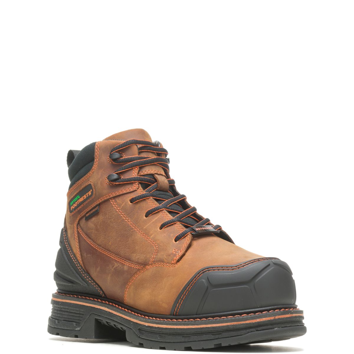 FootRests® Rival Waterproof Metatarsal Guard Nano Toe 6" Boot, Brown, dynamic 3