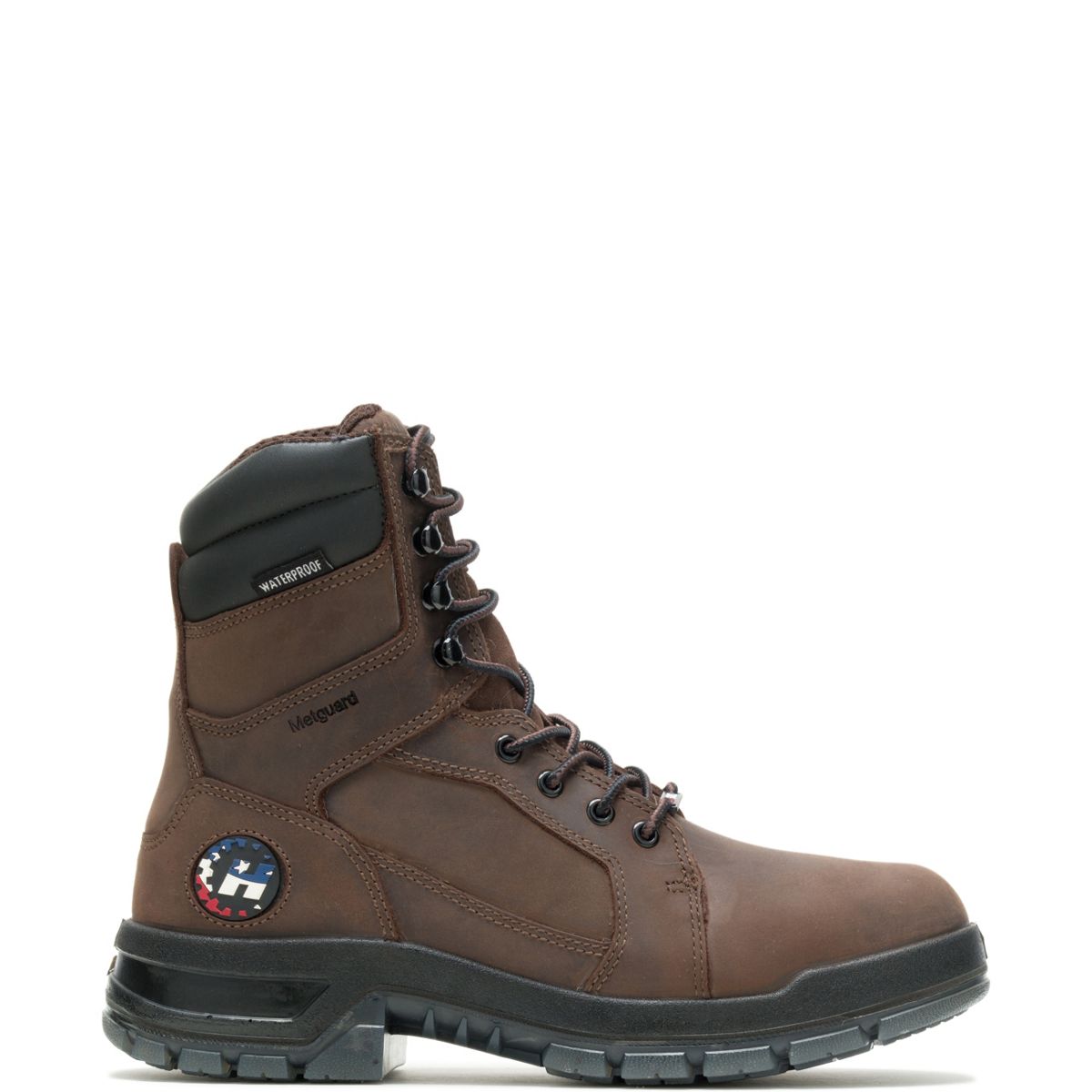 Admiral Waterproof Metatarsal Guard Steel Toe 8" Boot, Brown, dynamic