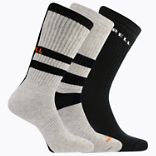 Day Hiker Wool Cushioned Crew Sock 3-Pack, Black Assorted, dynamic 1