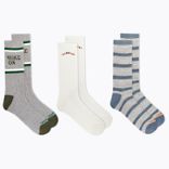 Day Hiker Wool Cushioned Crew Sock 3-Pack, Olive Assorted, dynamic 2