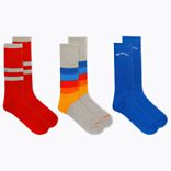 Day Hiker Wool Cushioned Crew Sock 3-Pack, Red Assorted, dynamic 2