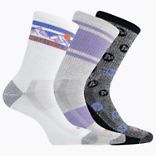 Repreve® Hiker Crew Sock 3-Pack, Lavendar Assorted, dynamic 1