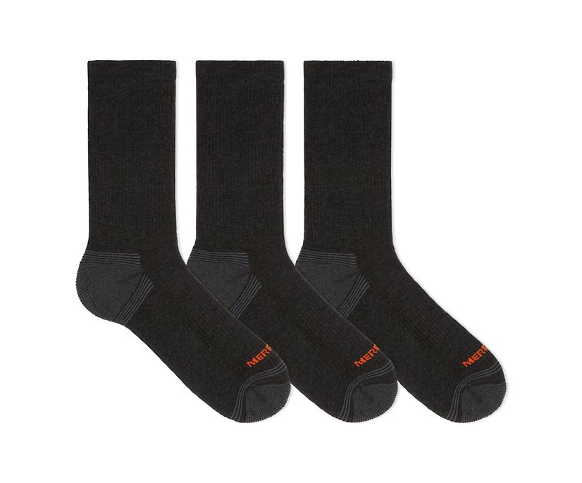 Repreve® Hiker Crew Sock 3-Pack, Black, dynamic 1