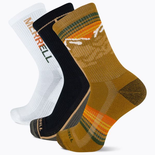 Recycled Everyday Crew Sock 3 Pack, Khaki, dynamic 1