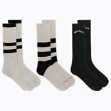 Day Hiker Wool Cushioned Crew Sock 3-Pack, Black Assorted, dynamic 2