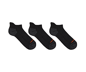 Repreve® Low Cut Tab Sock 3-Pack, Black, dynamic
