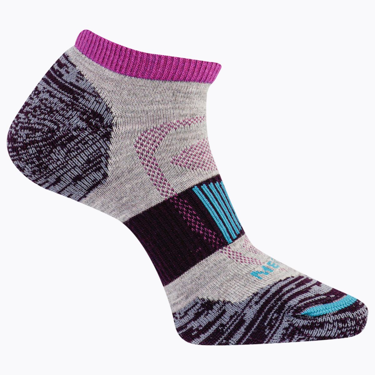 Zoned Low Cut Hiker Sock, Burgandy, dynamic