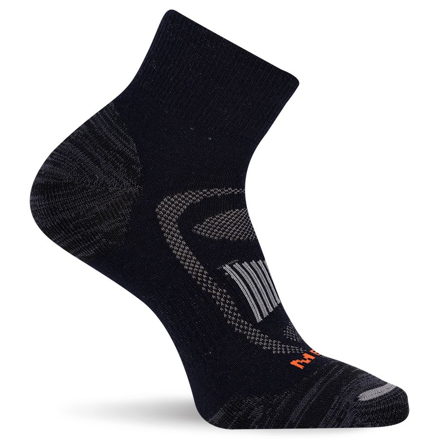 Odlo Socks Quarter Ceramicool Hike Graphic Black Walking socks : Snowleader