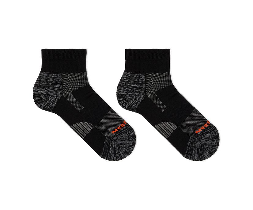 Lightweight Hiker Quarter Sock, Black/Grey, dynamic