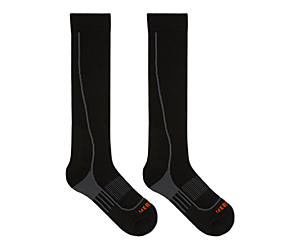 Graduated Compression Hiker Over the Calf Sock, Black, dynamic