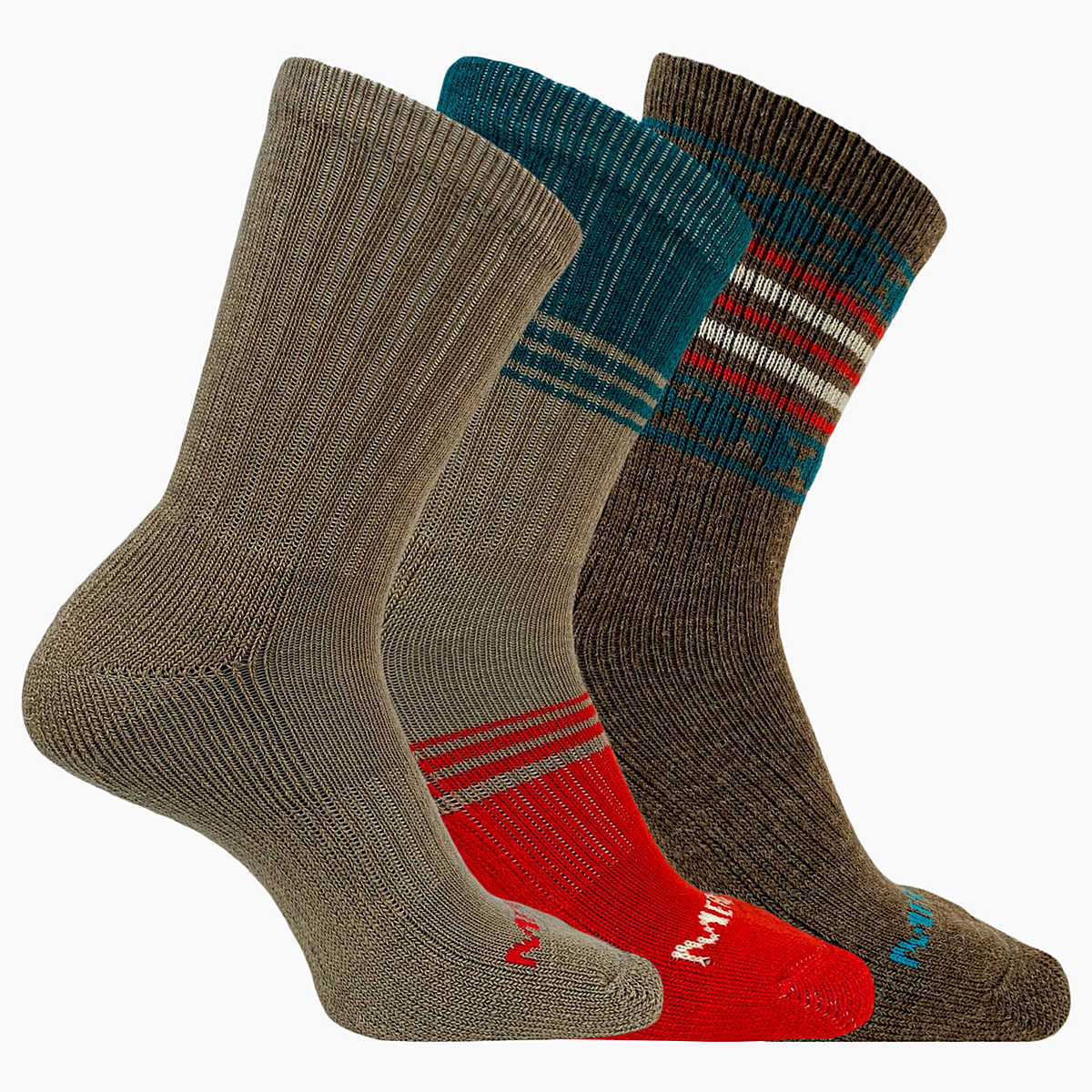 Holiday Thermal Wool Blend Crew 3 Pack Sock, Brown Assorted, dynamic 1