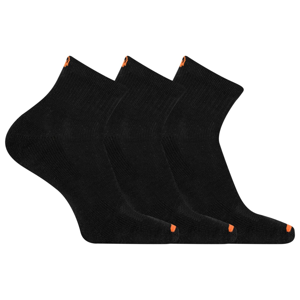 Cushioned Cotton Quarter Sock 3 Pack, Black, dynamic