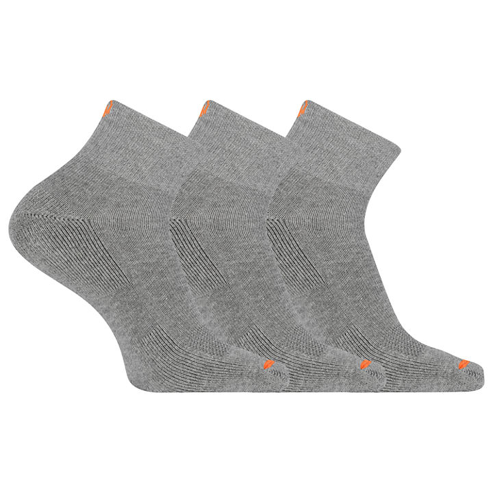 Cushioned Cotton Quarter Sock 3 Pack, Grey Heather, dynamic