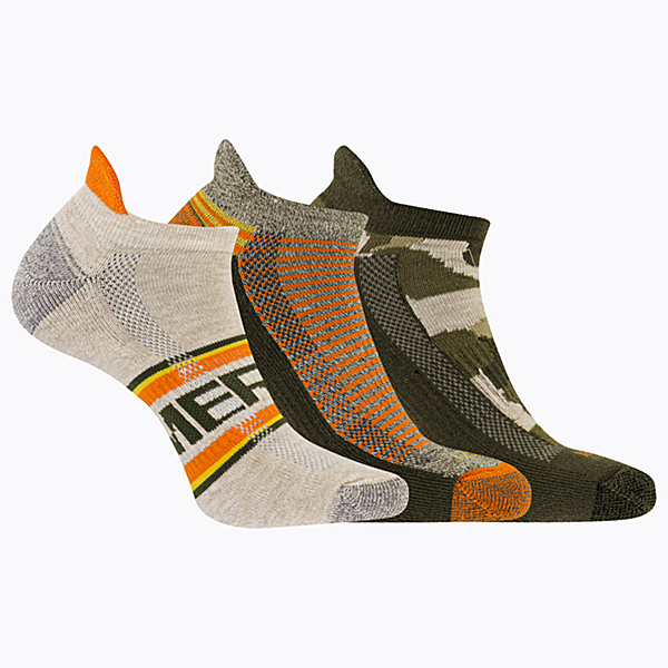 Repreve® Low Cut Tab Sock 3 Pack, Orange Assorted, dynamic