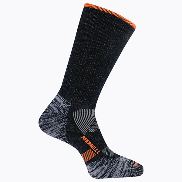 Thermal Trail Run Crew Sock, Black, dynamic