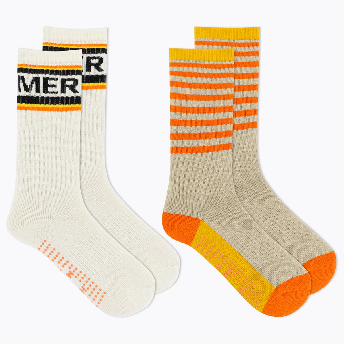 Brushed Crew Sock 2 Pack, Orange, dynamic 2