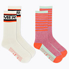 Brushed Crew Sock 2 Pack, Coral, dynamic 2