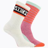 Brushed Crew Sock 2-pack, Coral, dynamic 1