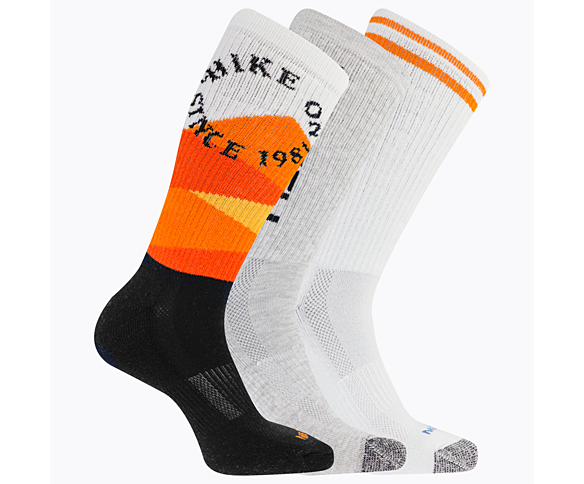 Recycled Crew Sock 3 Pack, Black Assorted, dynamic