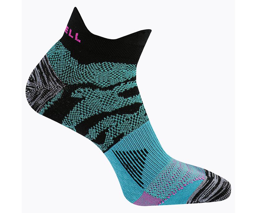 Trail Glove Low Cut Double Tab Sock, Turquoise, dynamic 1