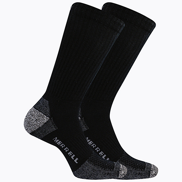 Rugged Steel Toe Crew Sock 2-Pack, Black, dynamic