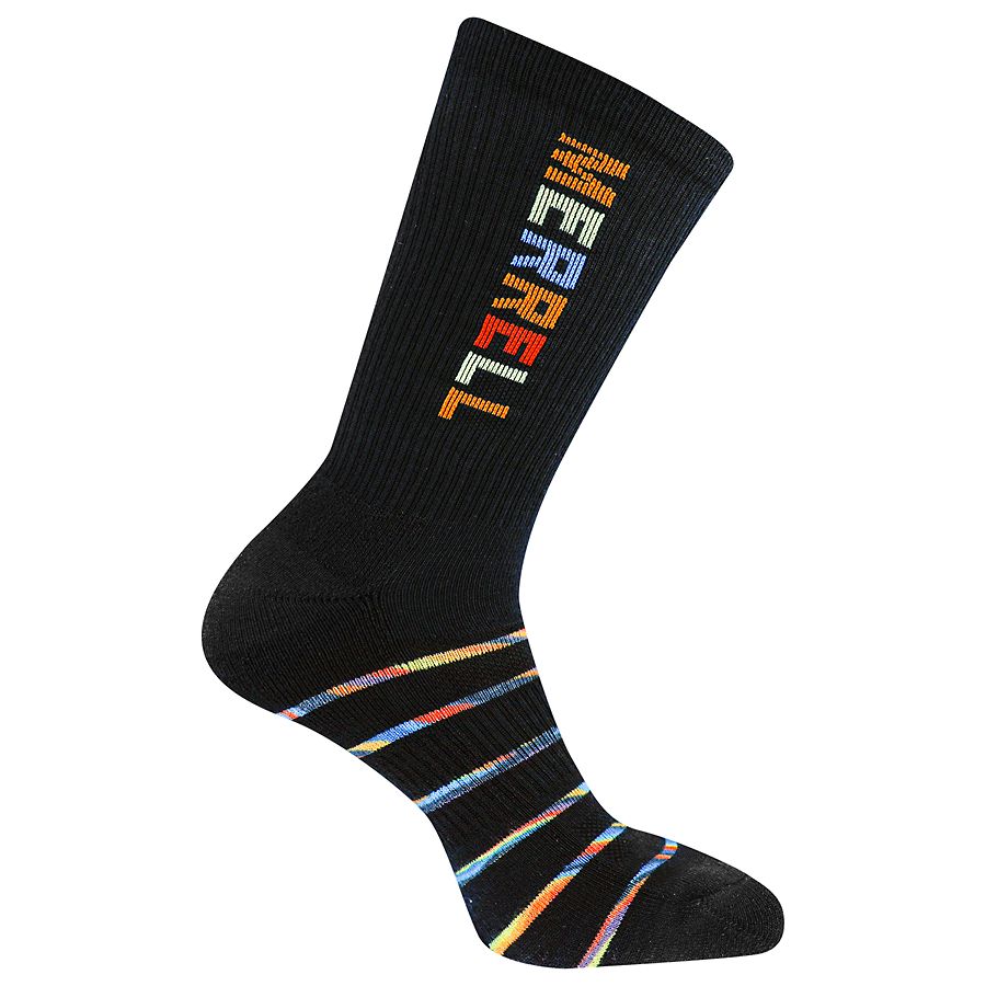 Rainbow Mountain Crew Sock, Black, dynamic 1