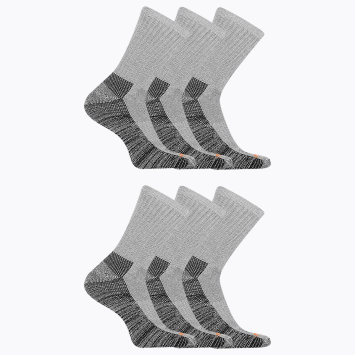 Work Crew Sock 6 Pack, Grey Heather, dynamic 1