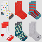 Everyday Crew Sock 6-Pack, Teal Assorted, dynamic 2
