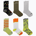 Everyday Crew Sock 6-Pack, Green Assorted, dynamic 2