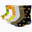 Everyday Crew Sock 6-Pack, Green Assorted, dynamic 1