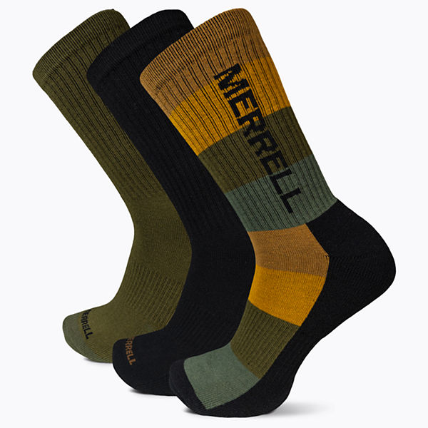 Wool Everyday Crew Sock 3 Pack, Black Assorted, dynamic