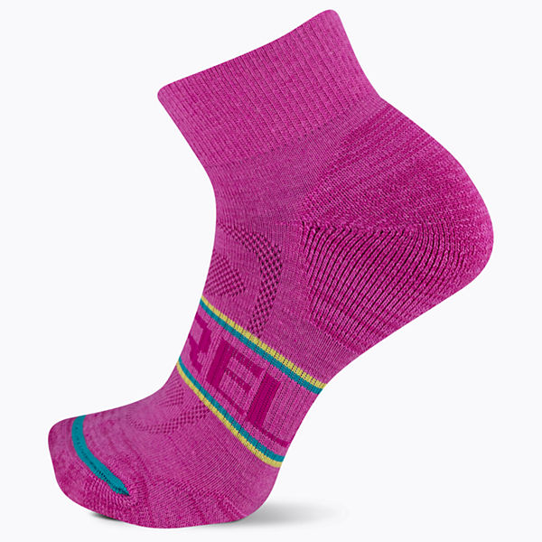 Zoned Quarter Hiker Sock, Pink Multi, dynamic